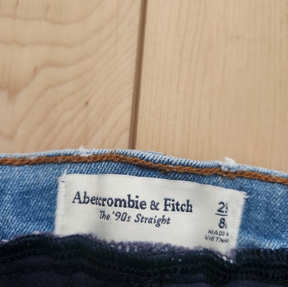 Abercrombie & Fitch Light Blue Maternity 90s Straight Leg Jeans - Picture 2 of 3